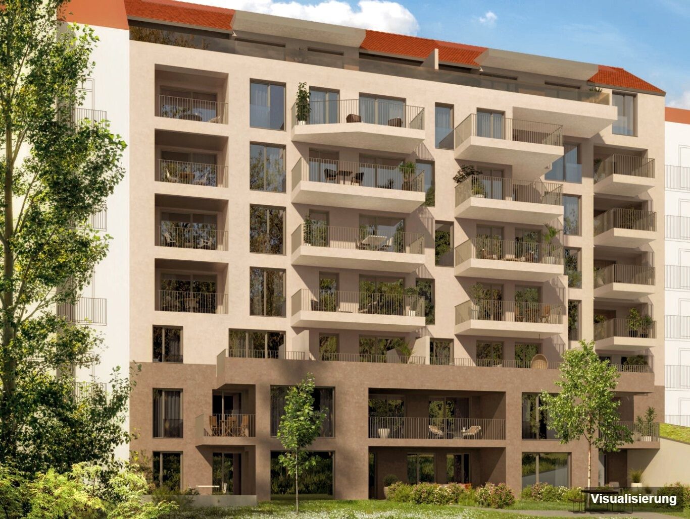 Visualisierung: Graz-St. Leonhard · Neubau: 2-Zimmer-Anlegerwohnung ca. 31 m² · Oasis Uhlandgasse · Kurzzeitvermietung · provisionsfrei