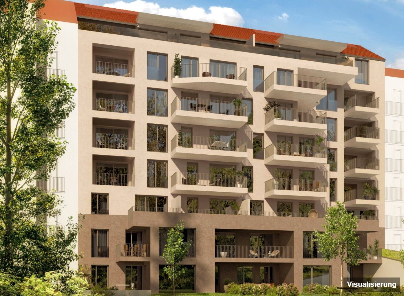 Visualisierung: RESERVIERT · Graz-St. Leonhard · Neubau: 3-Zimmer-Anlegerwohnung ca. 61 m² · Oasis Uhlandgasse · Kurzzeitvermietung · provisionsfrei