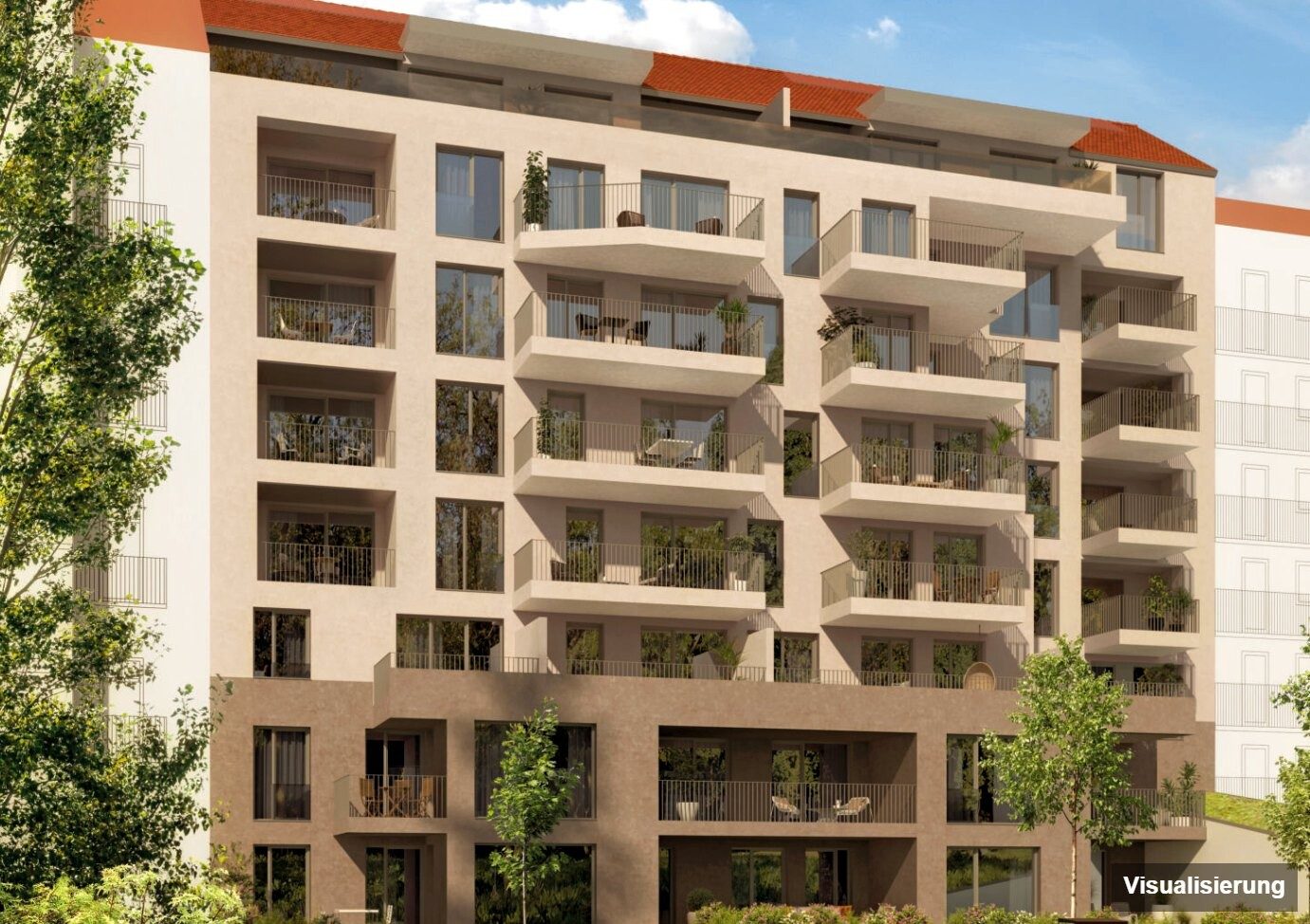 Visualisierung: Graz-St. Leonhard · Neubau: 4-Zimmer-Anlegerwohnung ca. 75 m² · Oasis Uhlandgasse · Kurzzeitvermietung · provisionsfrei