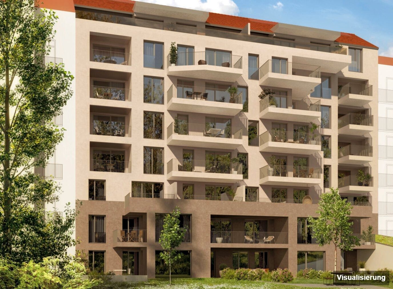 Visualisierung: Graz-St. Leonhard · Neubau: 4-Zimmer-Anlegerwohnung ca. 76 m² · Oasis Uhlandgasse · Kurzzeitvermietung · provisionsfrei