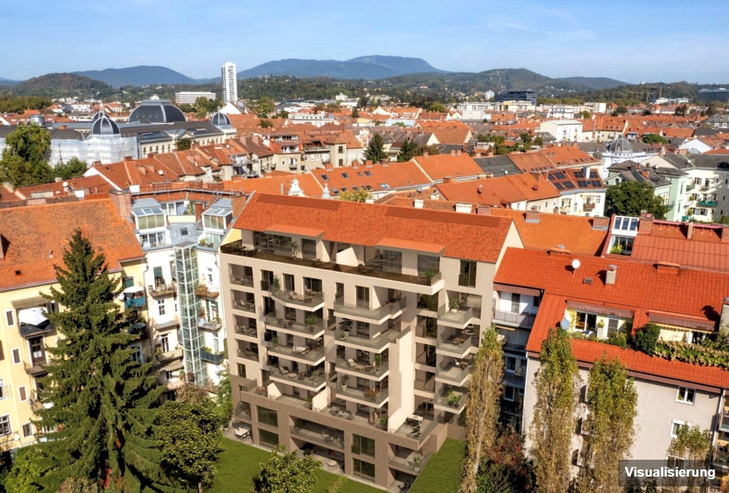 Visualisierung: Graz-St. Leonhard · Neubau: 2-Zimmer-Anlegerwohnung ca. 66 m² · Oasis Uhlandgasse · provisionsfrei