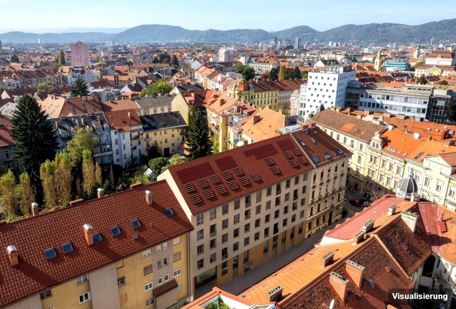 Visualisierung: Graz-St. Leonhard · Neubau: 2-Zimmer-Anlegerwohnung ca. 66 m² · Oasis Uhlandgasse · provisionsfrei