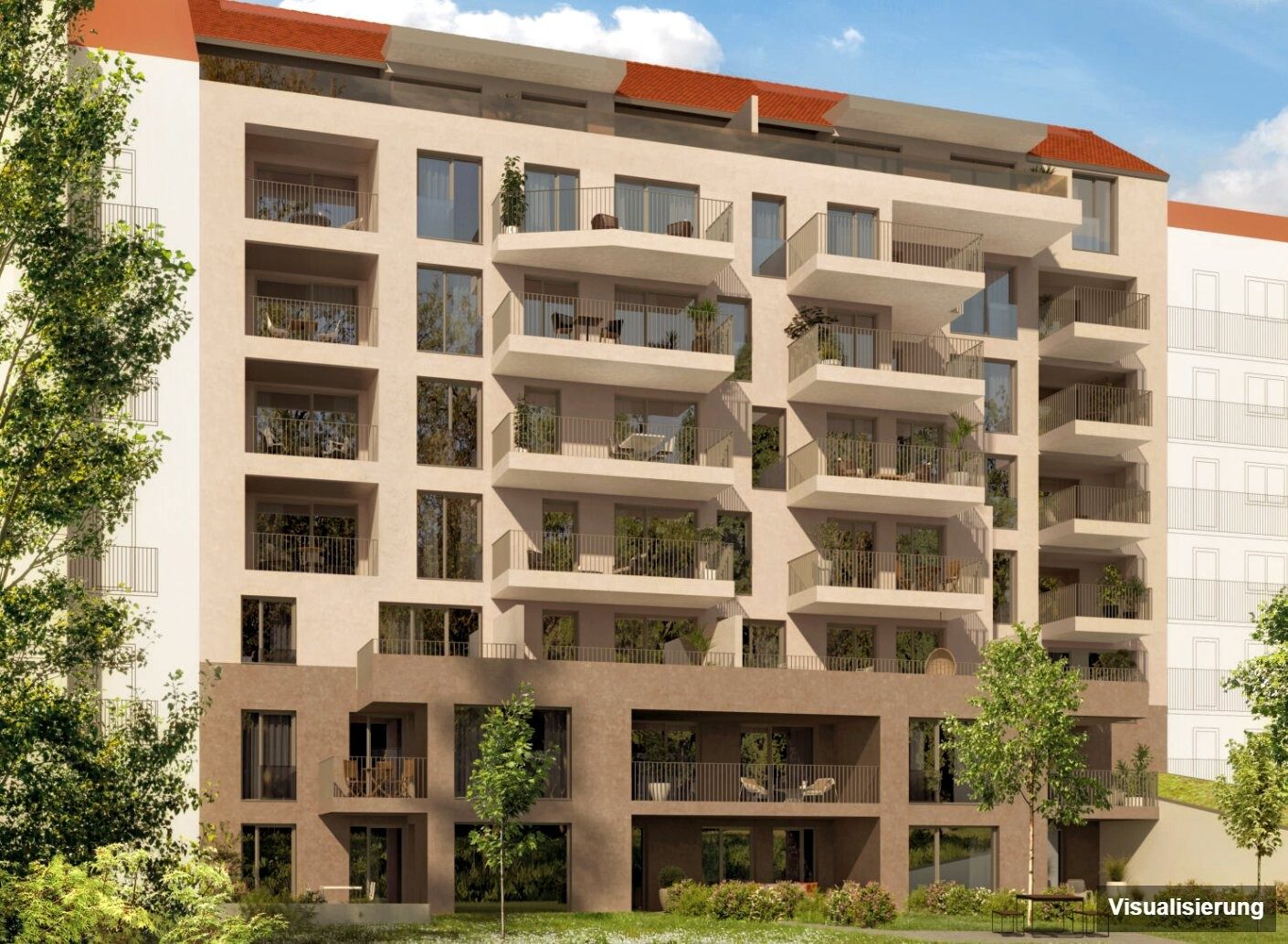 Visualisierung: Graz-St. Leonhard · Neubau: 1-Zimmer-Anlegerwohnung ca. 52 m² · Oasis Uhlandgasse · provisionsfrei
