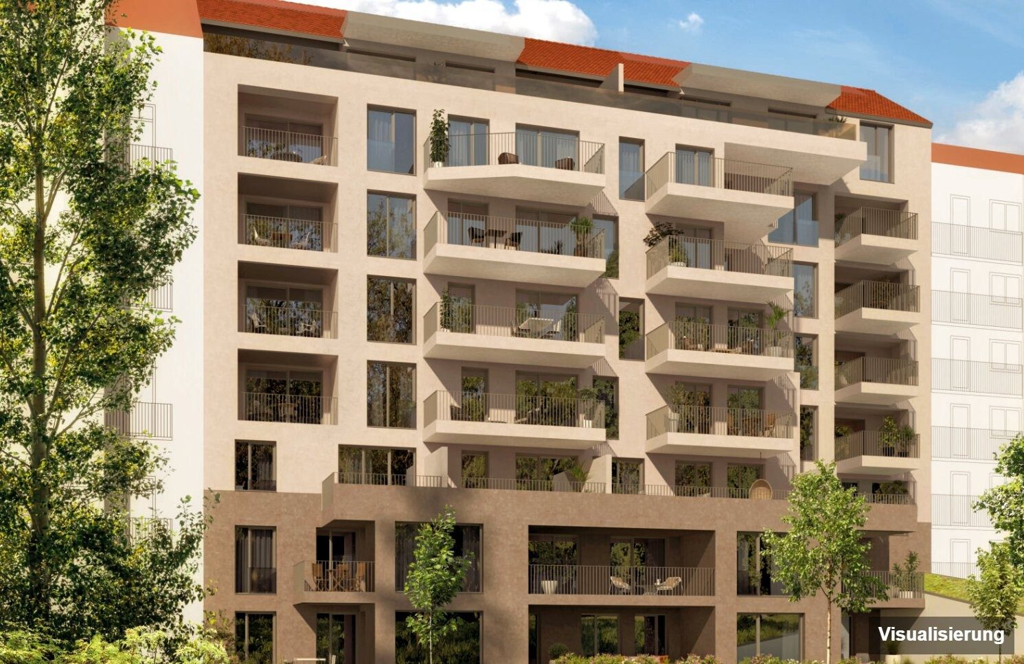Visualisierung: Graz-St. Leonhard · Neubau: 3-Zimmer-Anlegerwohnung ca. 70 m² · Oasis Uhlandgasse · provisionsfrei