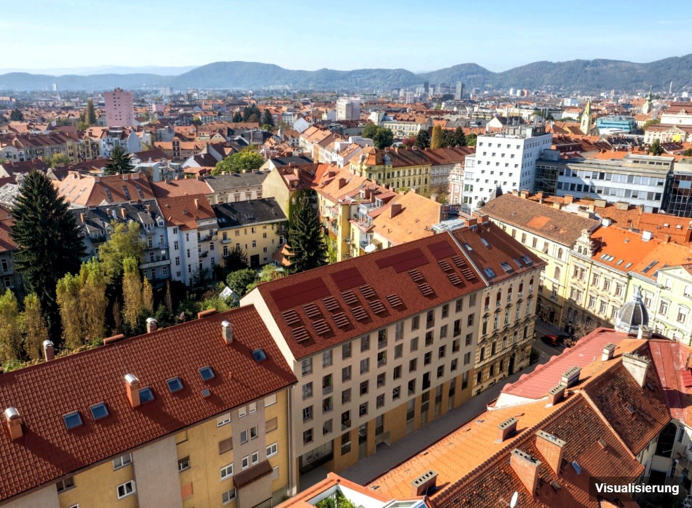 Visualisierung: Graz-St. Leonhard · Neubau: 3-Zimmer-Anlegerwohnung ca. 70 m² · Oasis Uhlandgasse · provisionsfrei