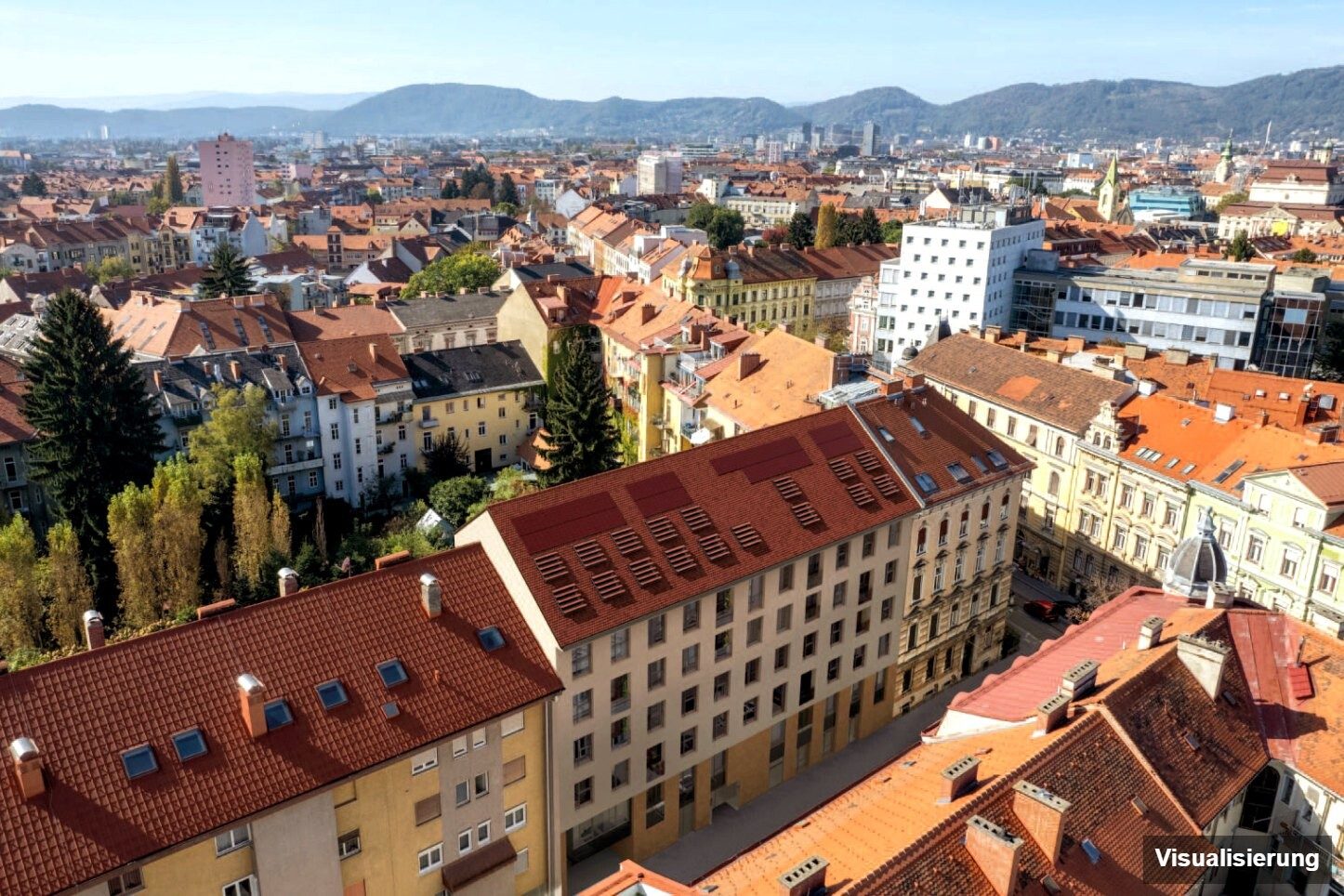 Visualisierung: Graz-St. Leonhard · Neubau: 3-Zimmer-Anlegerwohnung ca. 61 m² · Oasis Uhlandgasse · provisionsfrei