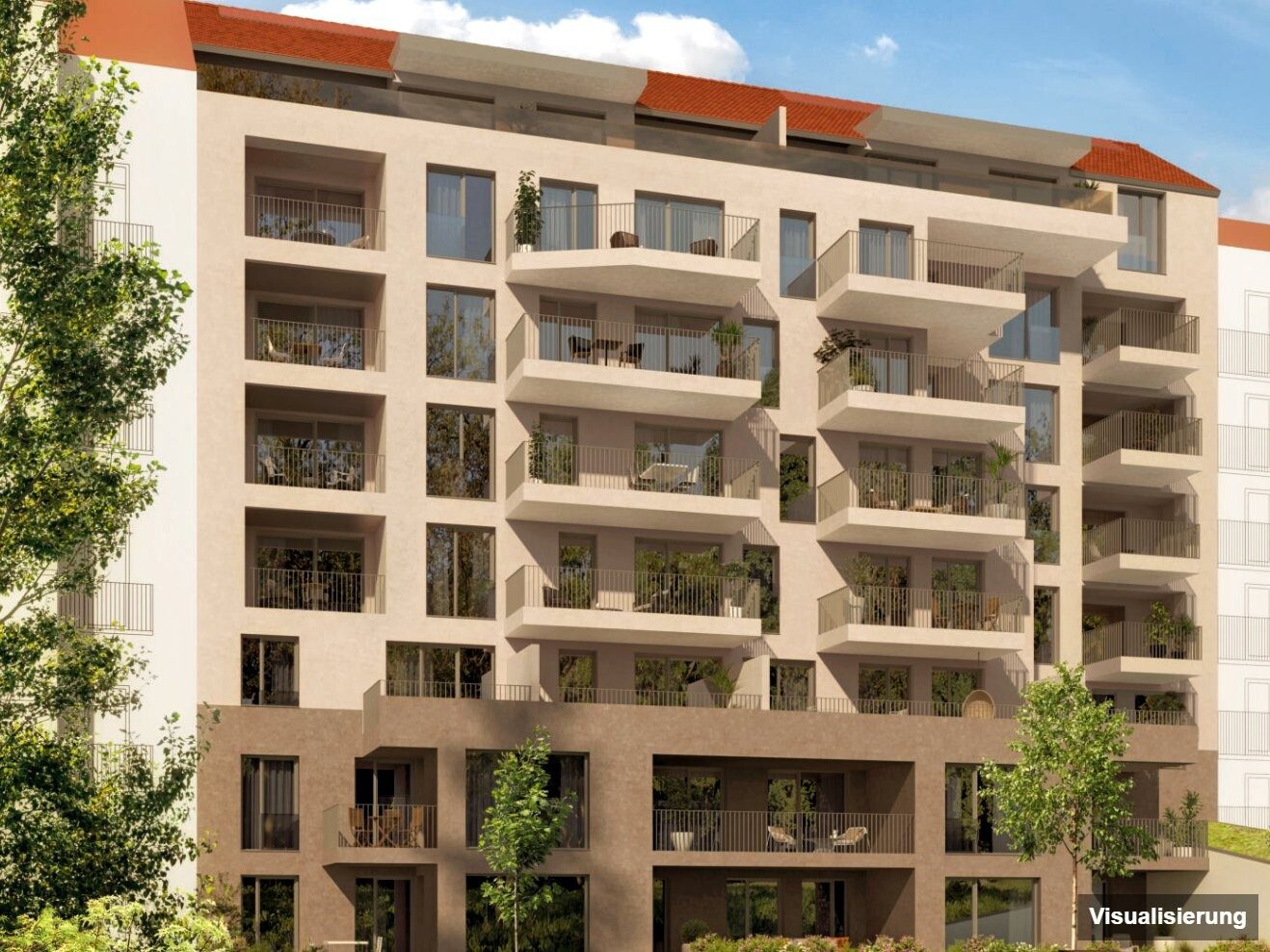 Visualisierung: Graz-St. Leonhard · Neubau: 3-Zimmer-Anlegerwohnung ca. 61 m² · Oasis Uhlandgasse · provisionsfrei