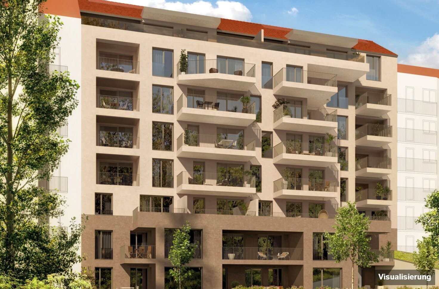 Visualisierung: RESERVIERT · Graz-St. Leonhard · Neubau: 3-Zimmer-Anlegerwohnung ca. 61 m² · Oasis Uhlandgasse · provisionsfrei