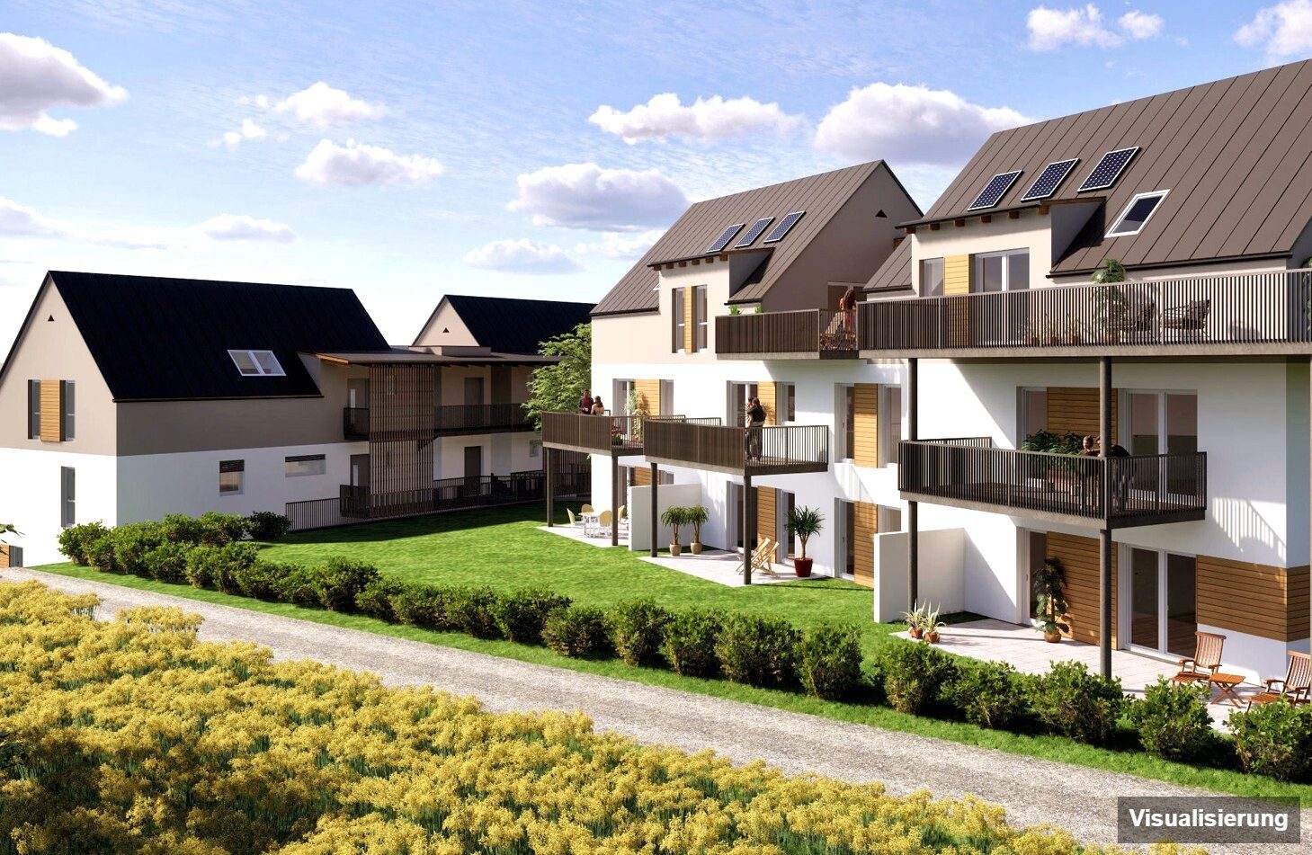 Ansicht Wohnanlage (Visualisierung): St. Georgen an der Stiefing · Neubau: 3-Zimmer-Anlegerwohnung ca. 51 m² · St. Georgen an der Stiefing BA2 · provisionsfrei