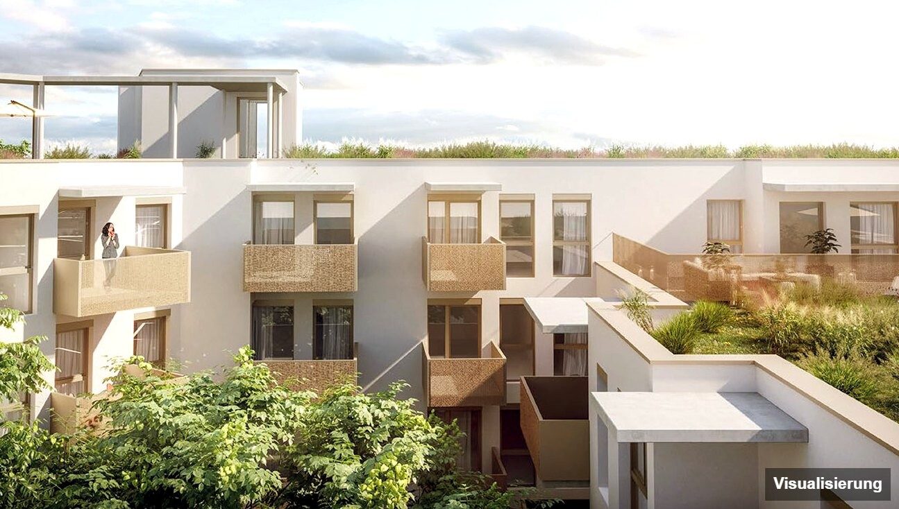 Ansicht Wohnanlage (Visualisierung): Wien-Floridsdorf · Bestand: 2-Zimmer-Anlegerwohnung ca. 46 m² · Drygalski Living · provisionsfrei