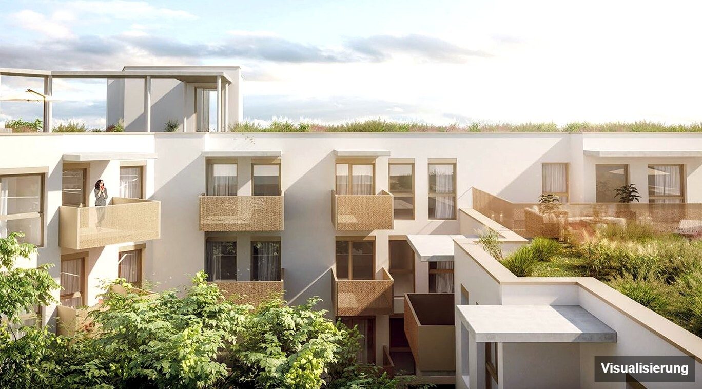 Ansicht Wohnanlage (Visualisierung): Wien-Floridsdorf · Bestand: 3-Zimmer-Anlegerwohnung ca. 60 m² · Drygalskiweg · provisionsfrei