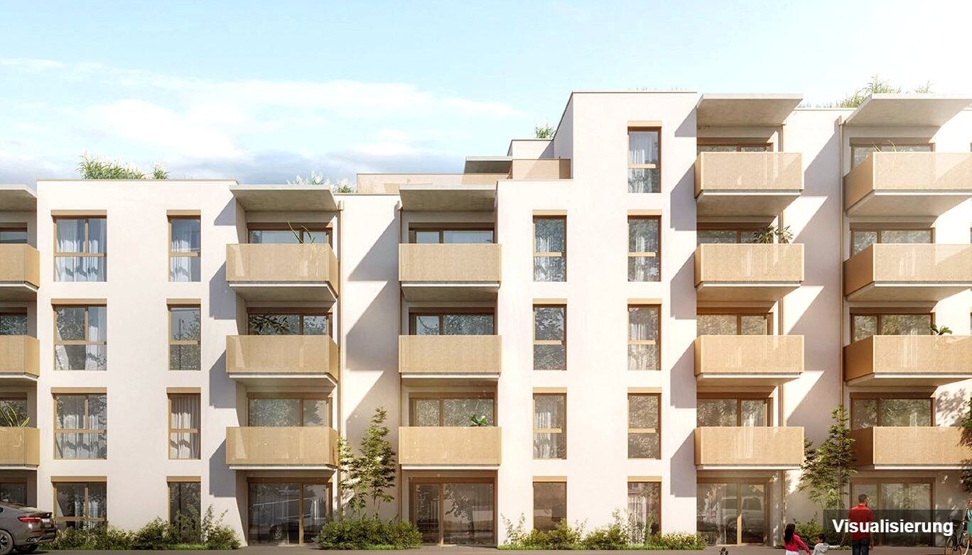 Ansicht Wohnanlage (Visualisierung): Wien-Floridsdorf · Bestand: 2-Zimmer-Anlegerwohnung ca. 40 m² · Drygalskiweg · provisionsfrei