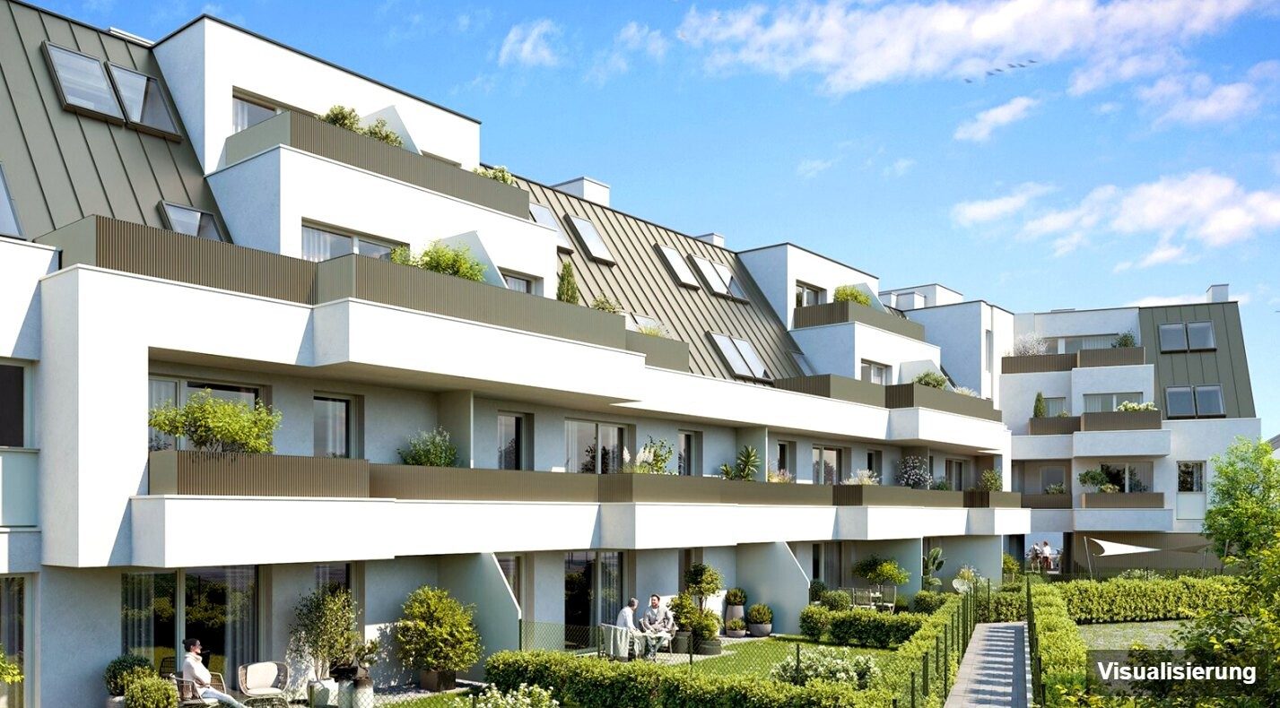 Ansicht Wohnanlage (Visualisierung): Wien · Neubau: 2-Zimmer-Anlegerwohnung ca. 37 m² · Ten-Living · provisionsfrei