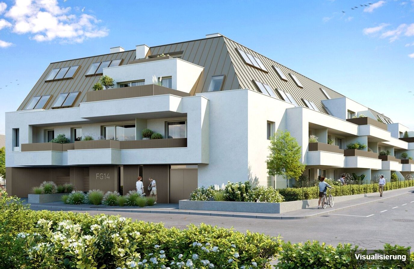 Ansicht Wohnanlage (Visualisierung): Wien · Neubau: 2-Zimmer-Anlegerwohnung ca. 50 m² · Ten-Living · provisionsfrei
