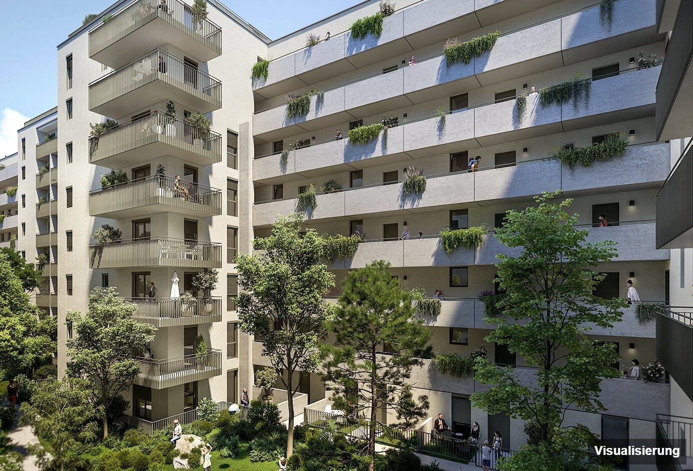 Ansicht Wohnanlage (Visualisierung): RESERVIERT · Wien-Brigittenau · Neubau: 4-Zimmer-Anlegerwohnung ca. 80 m² · Traisengasse · provisionsfrei