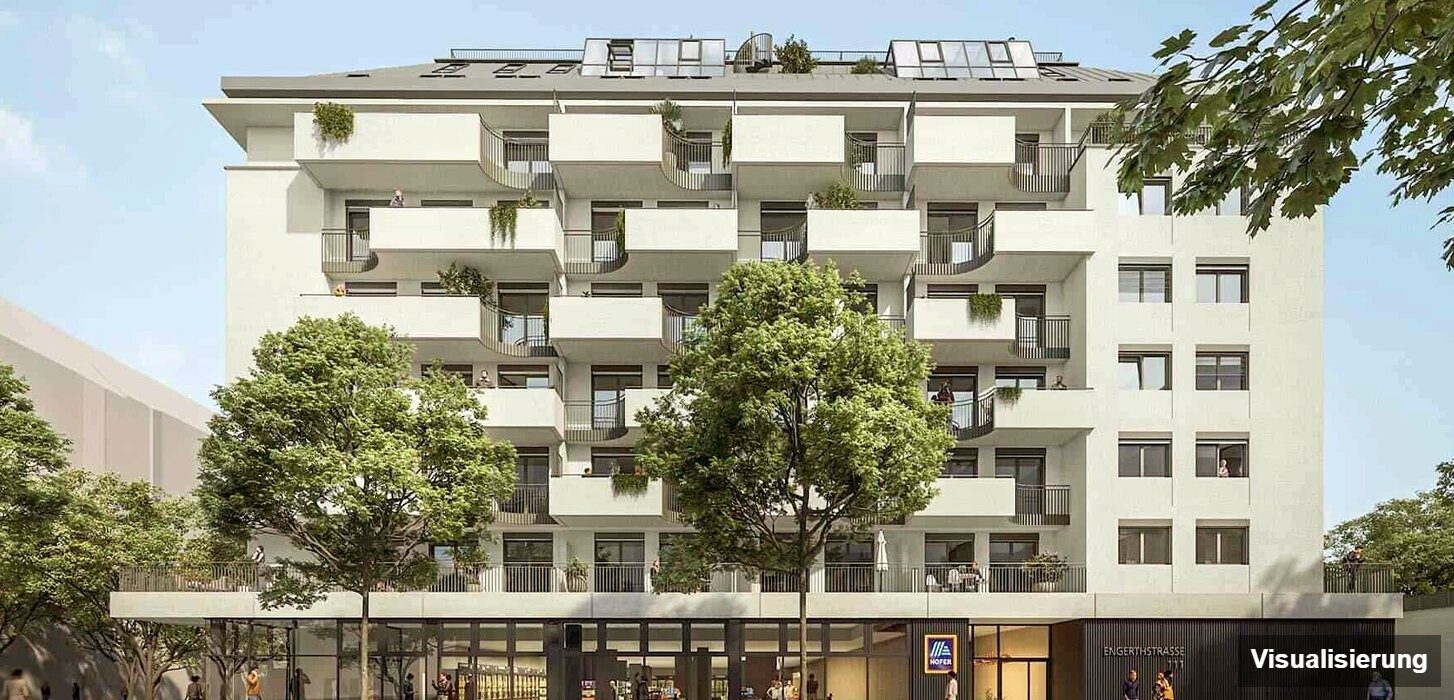 Ansicht Wohnanlage (Visualisierung): Wien-Brigittenau · Neubau: 4-Zimmer-Anlegerwohnung ca. 80 m² · Traisengasse · provisionsfrei