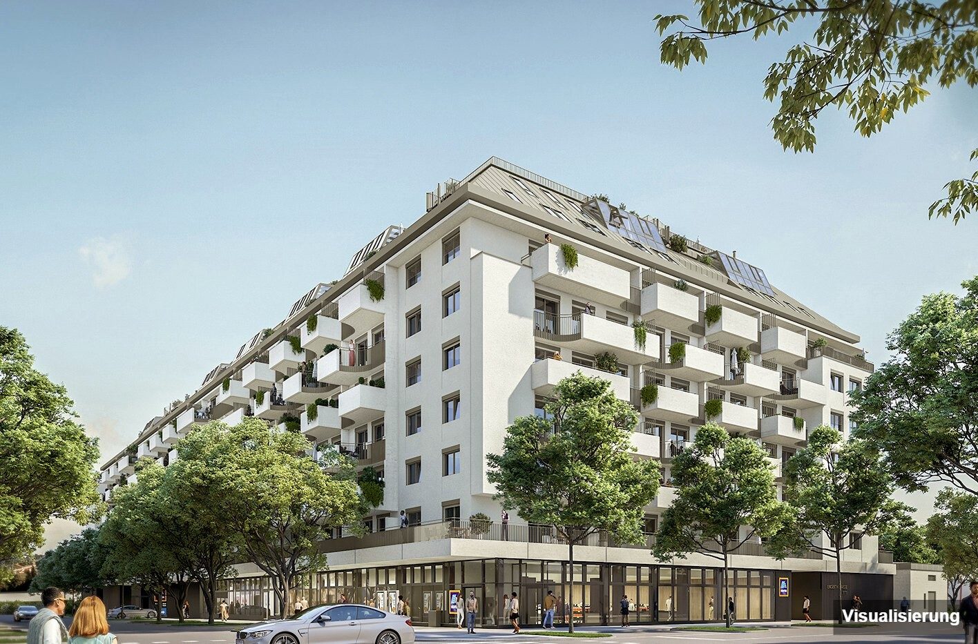 Visualisierung: Wien-Brigittenau · Neubau: 3-Zimmer-Anlegerwohnung ca. 59 m² · Traisengasse · provisionsfrei
