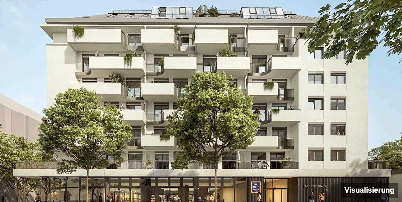 Ansicht Wohnanlage (Visualisierung): RESERVIERT · Wien-Brigittenau · Neubau: 2-Zimmer-Anlegerwohnung ca. 40 m² · Traisengasse · provisionsfrei
