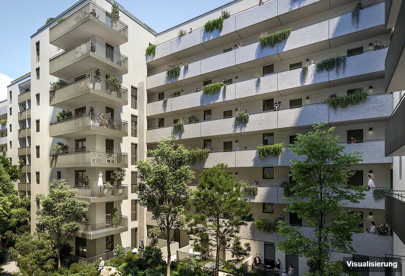 Ansicht Wohnanlage (Visualisierung): Wien-Brigittenau · Neubau: 4-Zimmer-Anlegerwohnung ca. 80 m² · Traisengasse · provisionsfrei