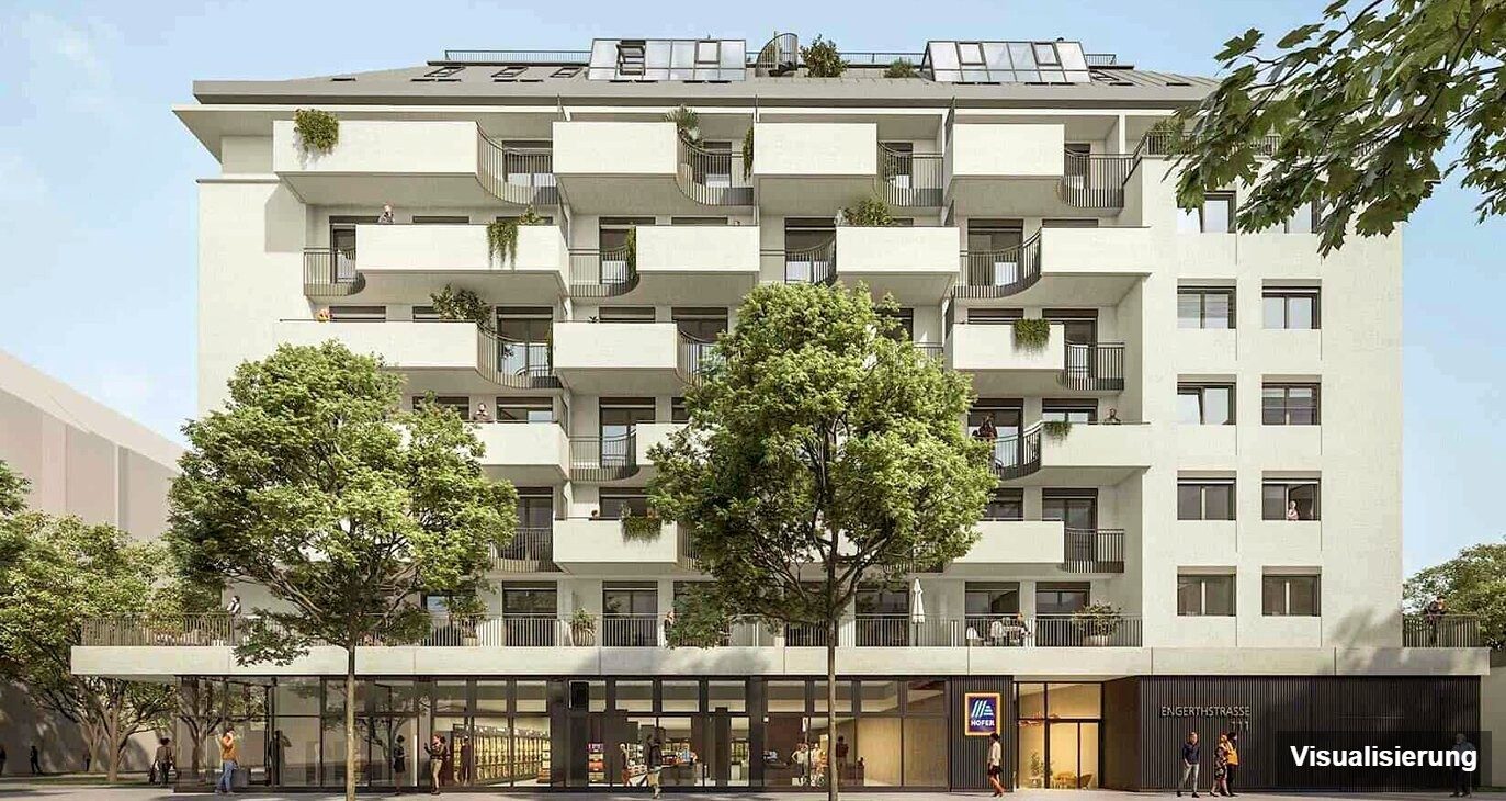 Visualisierung: Wien-Brigittenau · Neubau: 2-Zimmer-Anlegerwohnung ca. 53 m² · Traisengasse · provisionsfrei