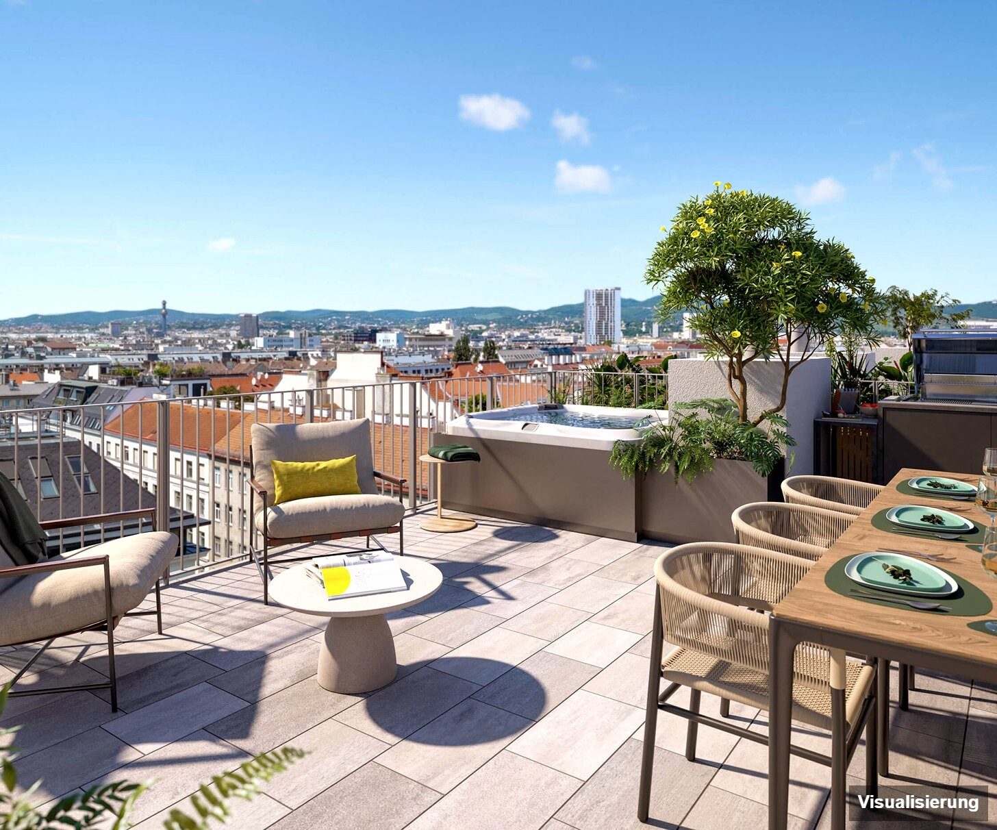 Visualisierung: Wien-Brigittenau · Neubau: 2-Zimmer-Anlegerwohnung ca. 53 m² · Traisengasse · provisionsfrei