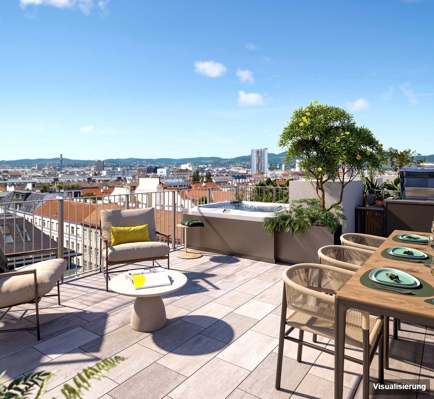 Visualisierung: Wien-Brigittenau · Neubau: 2-Zimmer-Anlegerwohnung ca. 47 m² · Traisengasse · provisionsfrei