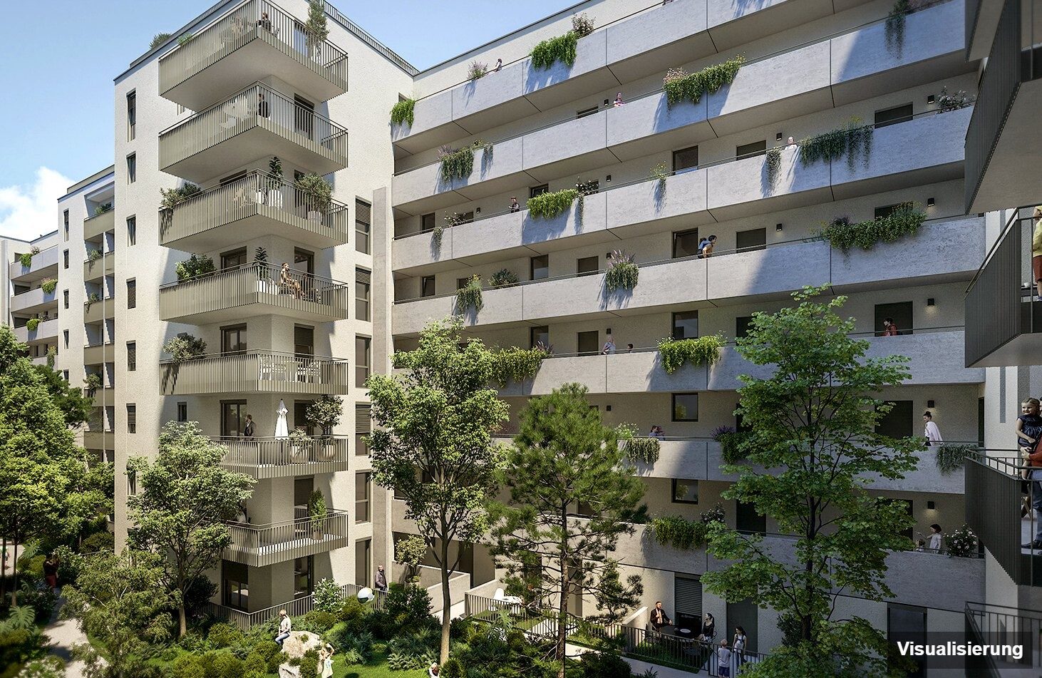 Ansicht Wohnanlage (Visualisierung): Wien-Brigittenau · Neubau: 2-Zimmer-Anlegerwohnung ca. 47 m² · Traisengasse · provisionsfrei