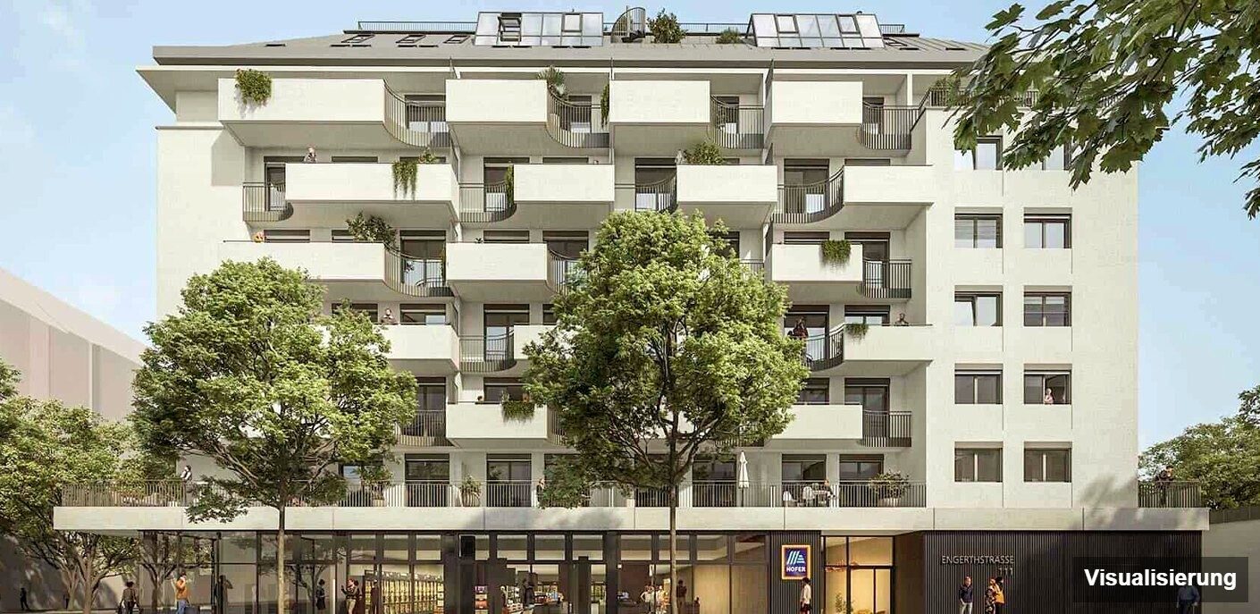 Ansicht Wohnanlage (Visualisierung): Wien-Brigittenau · Neubau: 4-Zimmer-Anlegerwohnung ca. 80 m² · Traisengasse · provisionsfrei