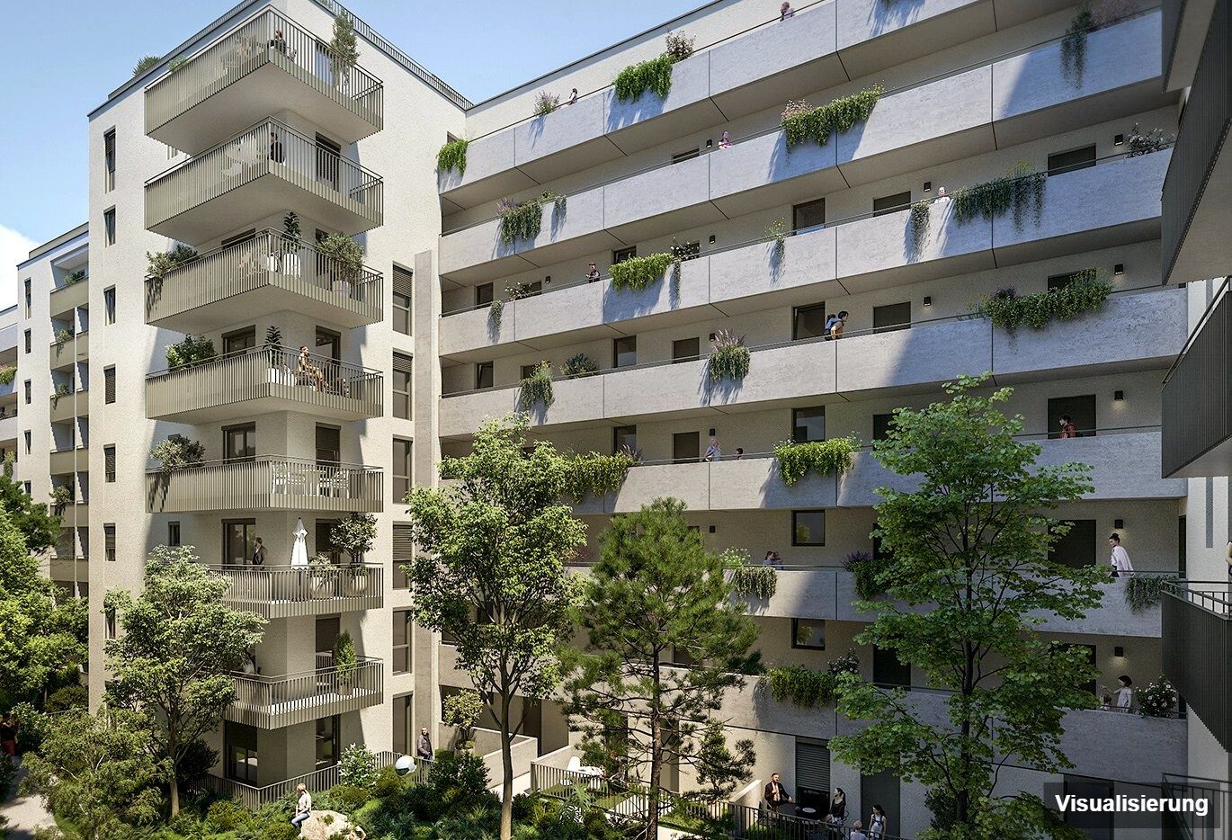 Ansicht Wohnanlage (Visualisierung): Wien-Brigittenau · Neubau: 4-Zimmer-Anlegerwohnung ca. 80 m² · Traisengasse · provisionsfrei
