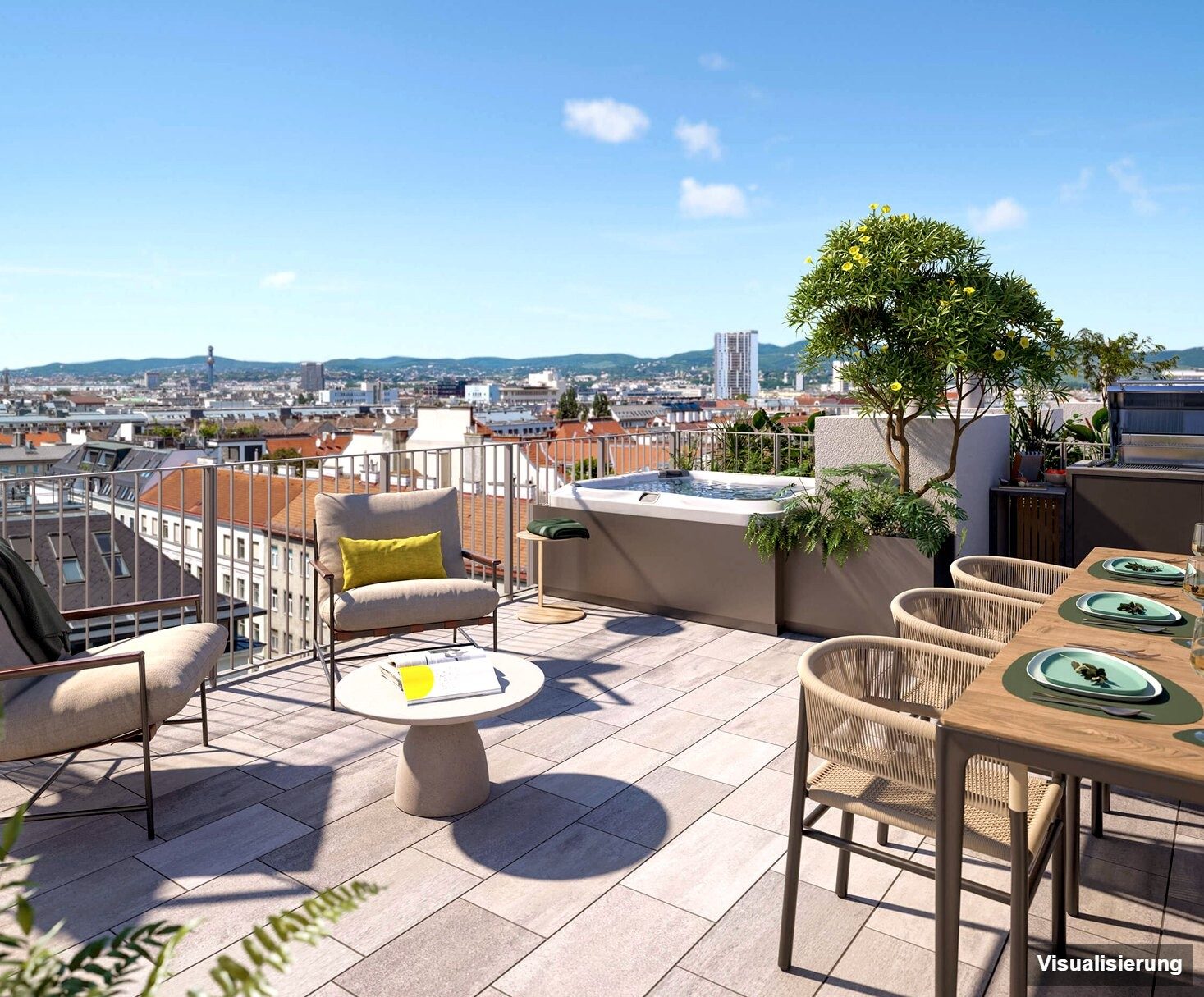 Visualisierung: Wien-Brigittenau · Neubau: 3-Zimmer-Anlegerwohnung ca. 59 m² · Traisengasse · provisionsfrei
