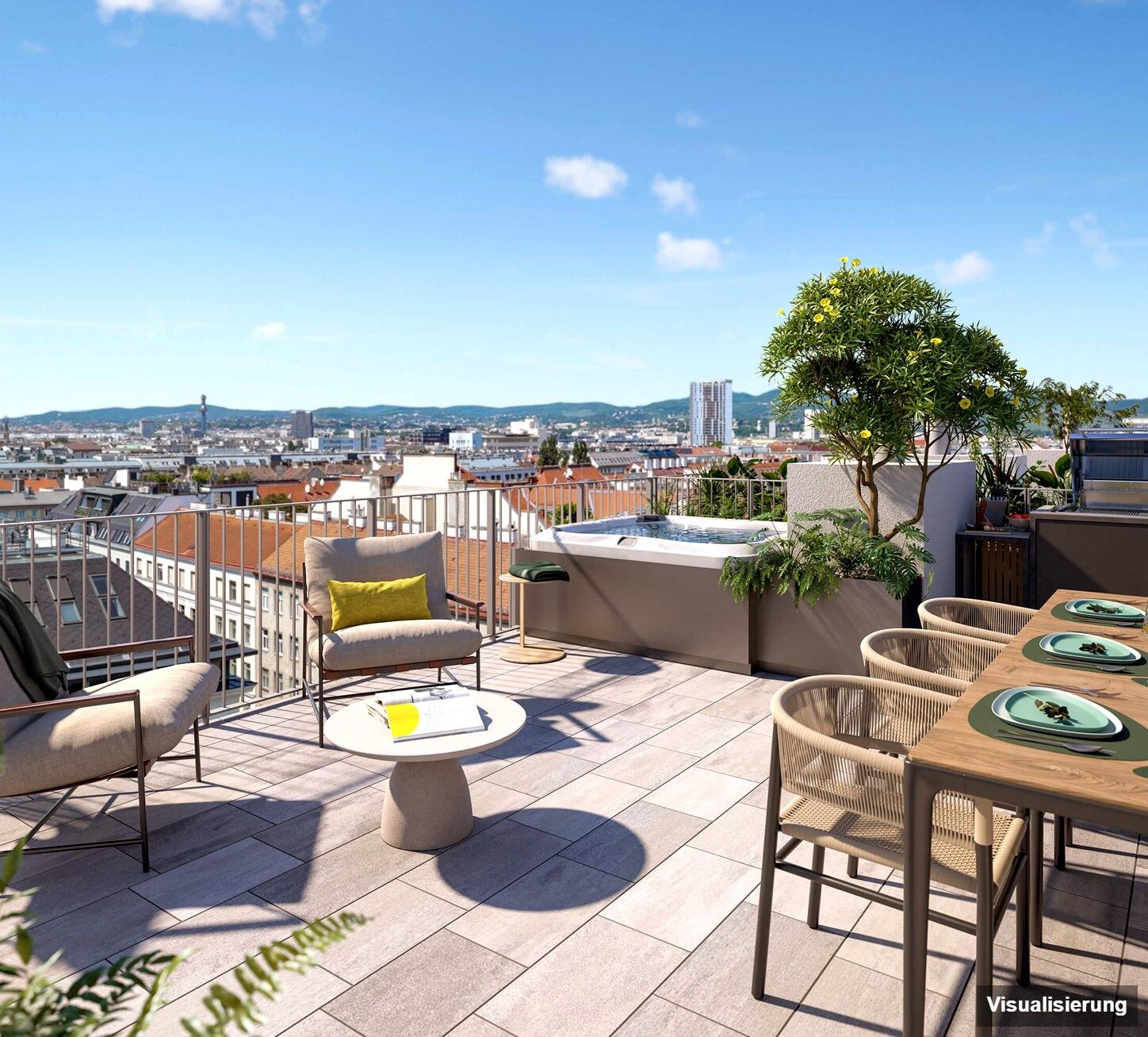 Visualisierung: Wien-Brigittenau · Neubau: 2-Zimmer-Anlegerwohnung ca. 53 m² · Traisengasse · provisionsfrei