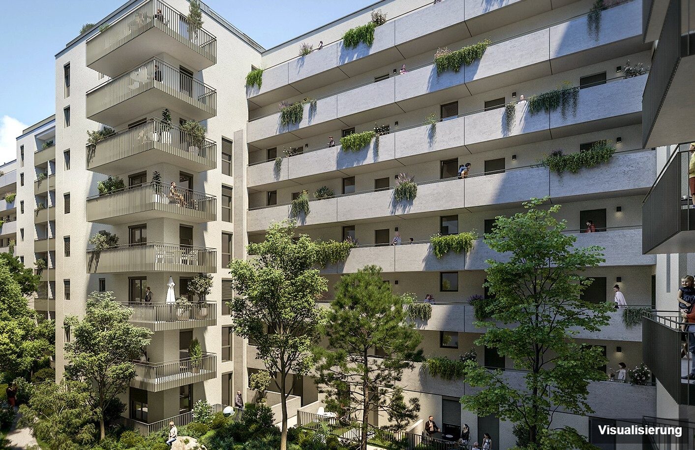 Ansicht Wohnanlage (Visualisierung): Wien-Brigittenau · Neubau: 2-Zimmer-Anlegerwohnung ca. 53 m² · Traisengasse · provisionsfrei