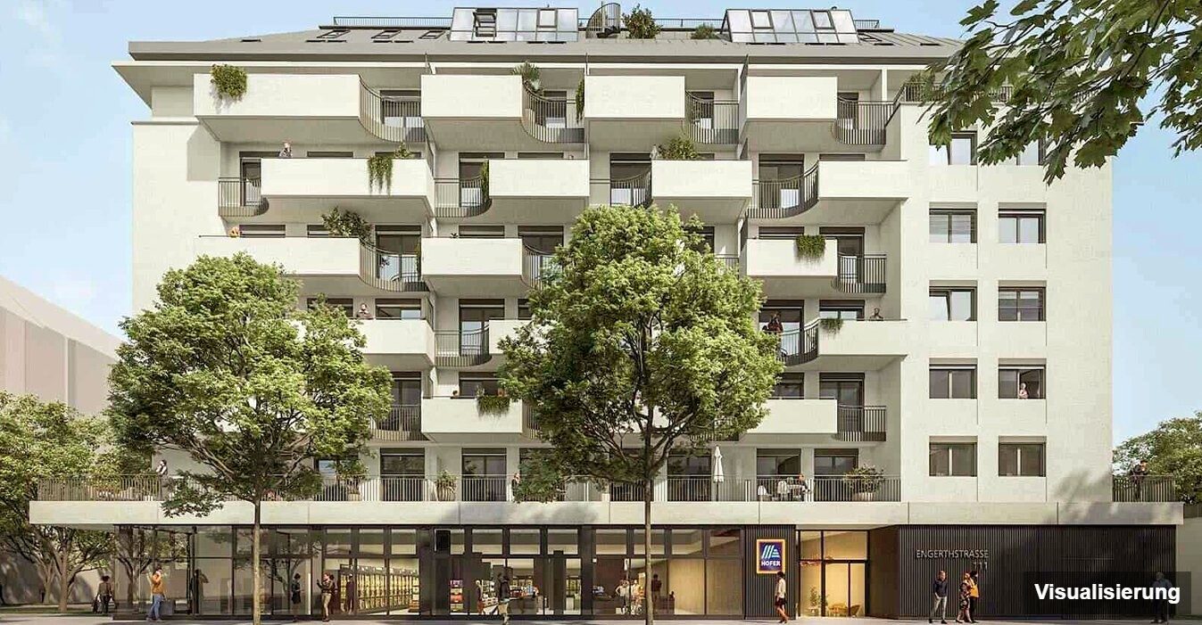 Visualisierung: Wien-Brigittenau · Neubau: 2-Zimmer-Anlegerwohnung ca. 53 m² · Traisengasse · provisionsfrei
