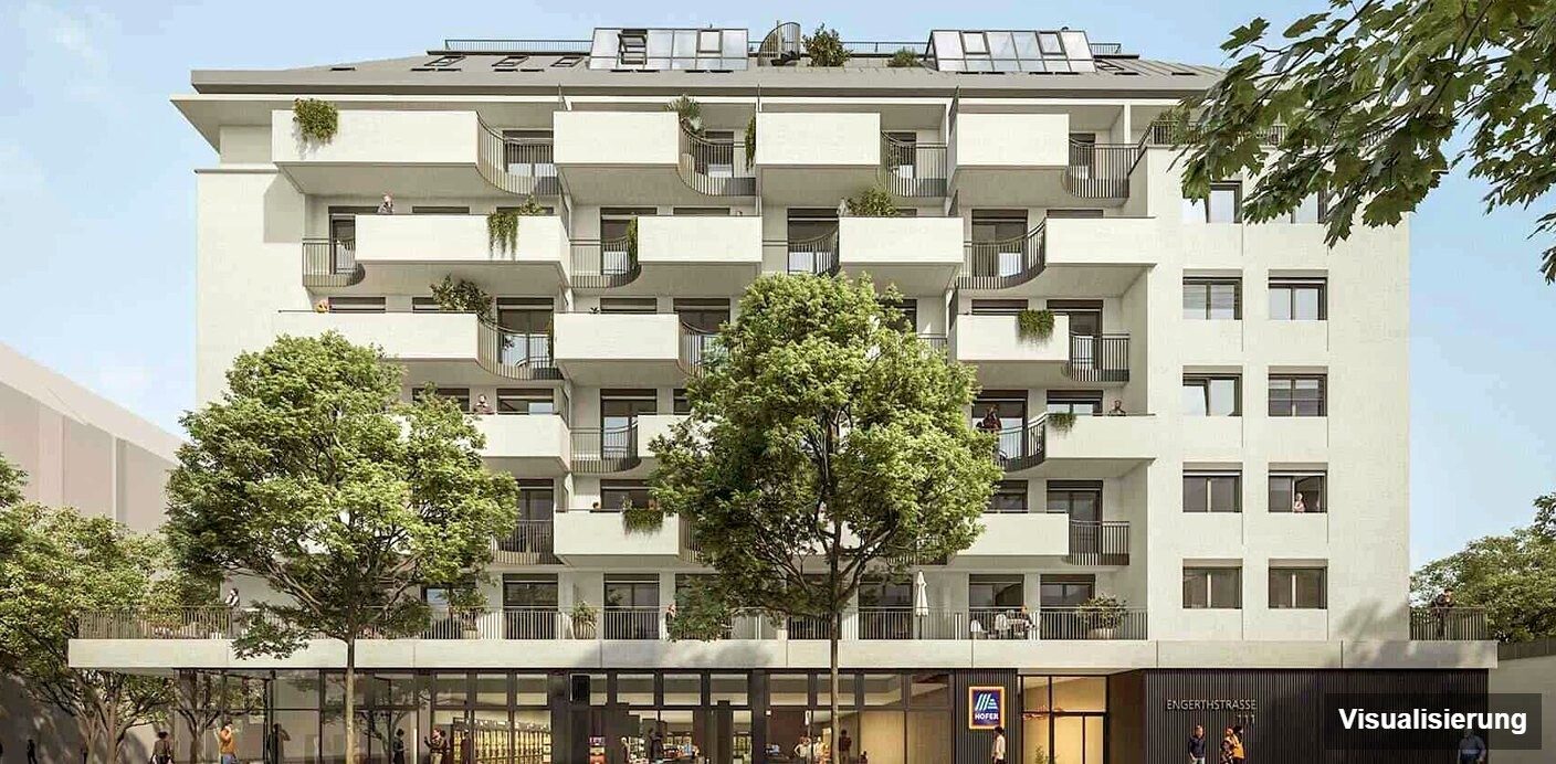 Visualisierung: Wien-Brigittenau · Neubau: 2-Zimmer-Anlegerwohnung ca. 47 m² · Traisengasse · provisionsfrei