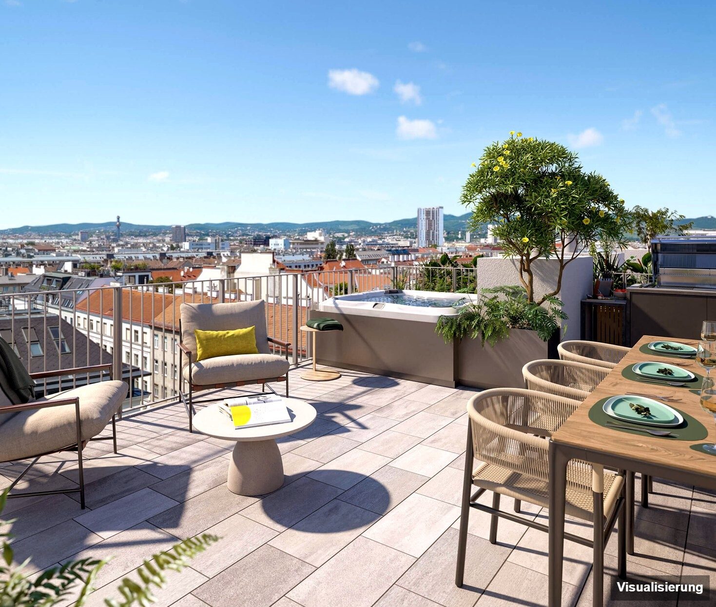 Visualisierung: Wien-Brigittenau · Neubau: 2-Zimmer-Anlegerwohnung ca. 47 m² · Traisengasse · provisionsfrei