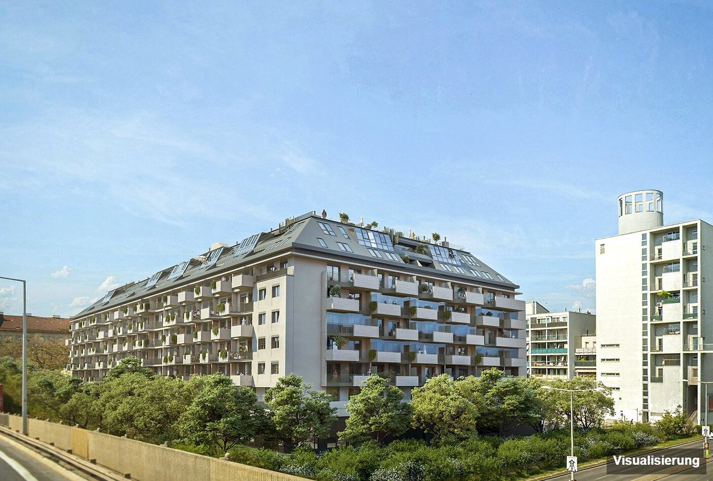 Ansicht Wohnanlage (Visualisierung): Wien-Brigittenau · Neubau: 4-Zimmer-Anlegerwohnung ca. 80 m² · Traisengasse · provisionsfrei
