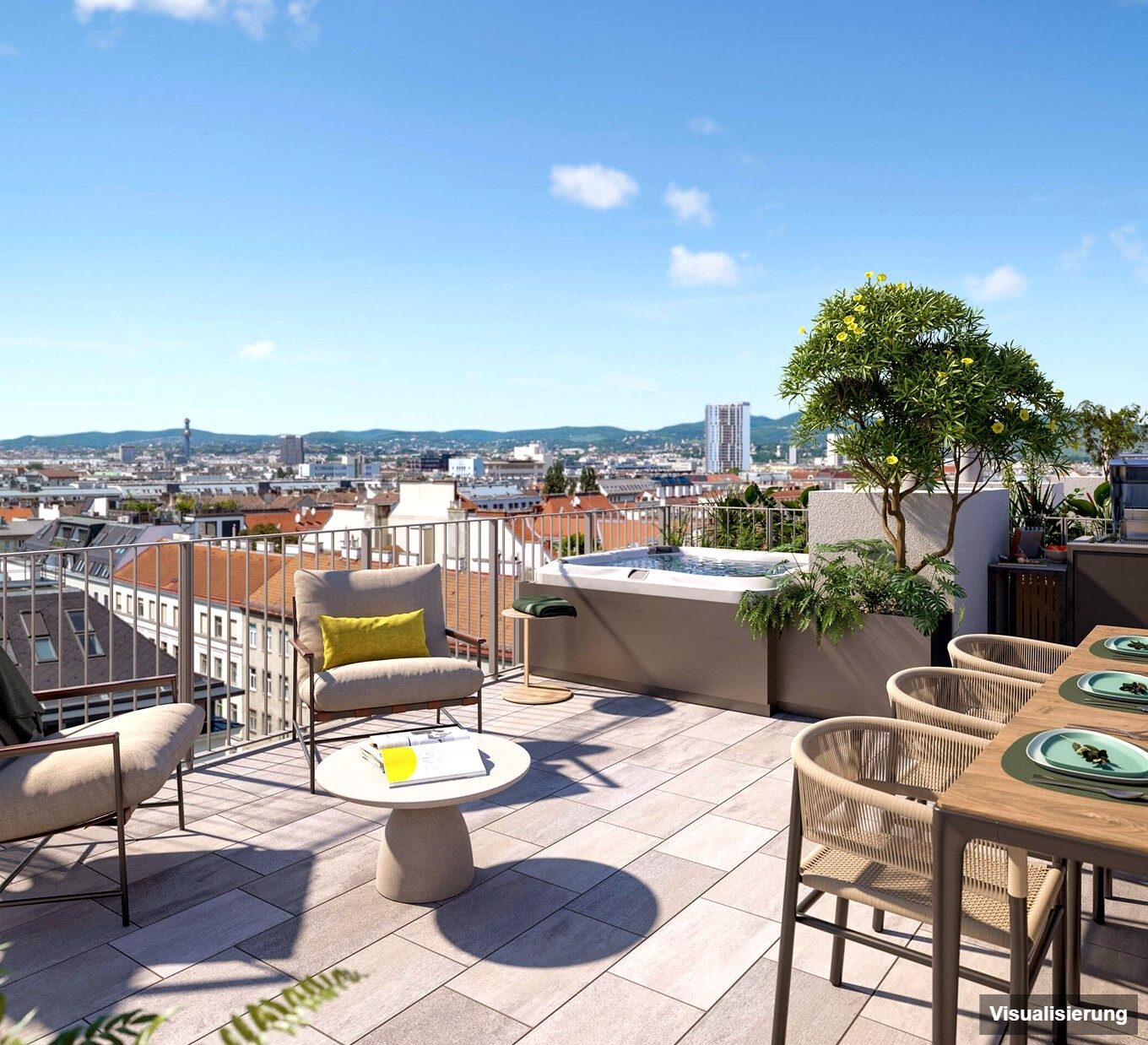 Visualisierung: Wien-Brigittenau · Neubau: 3-Zimmer-Anlegerwohnung ca. 59 m² · Traisengasse · provisionsfrei