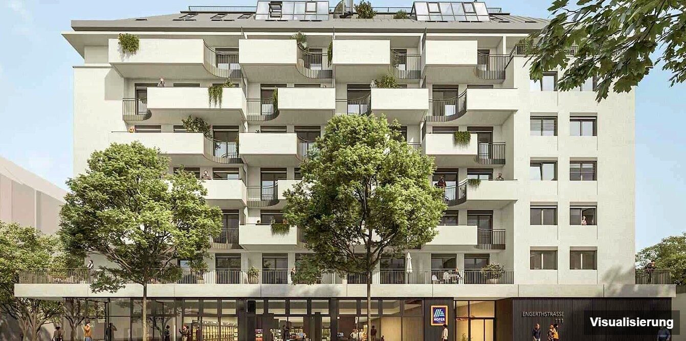 Visualisierung: Wien-Brigittenau · Neubau: 3-Zimmer-Anlegerwohnung ca. 59 m² · Traisengasse · provisionsfrei
