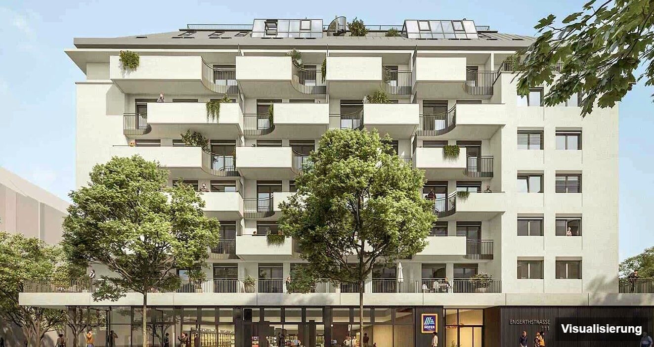 Ansicht Wohnanlage (Visualisierung): RESERVIERT · Wien-Brigittenau · Neubau: 2-Zimmer-Anlegerwohnung ca. 39 m² · Traisengasse · provisionsfrei