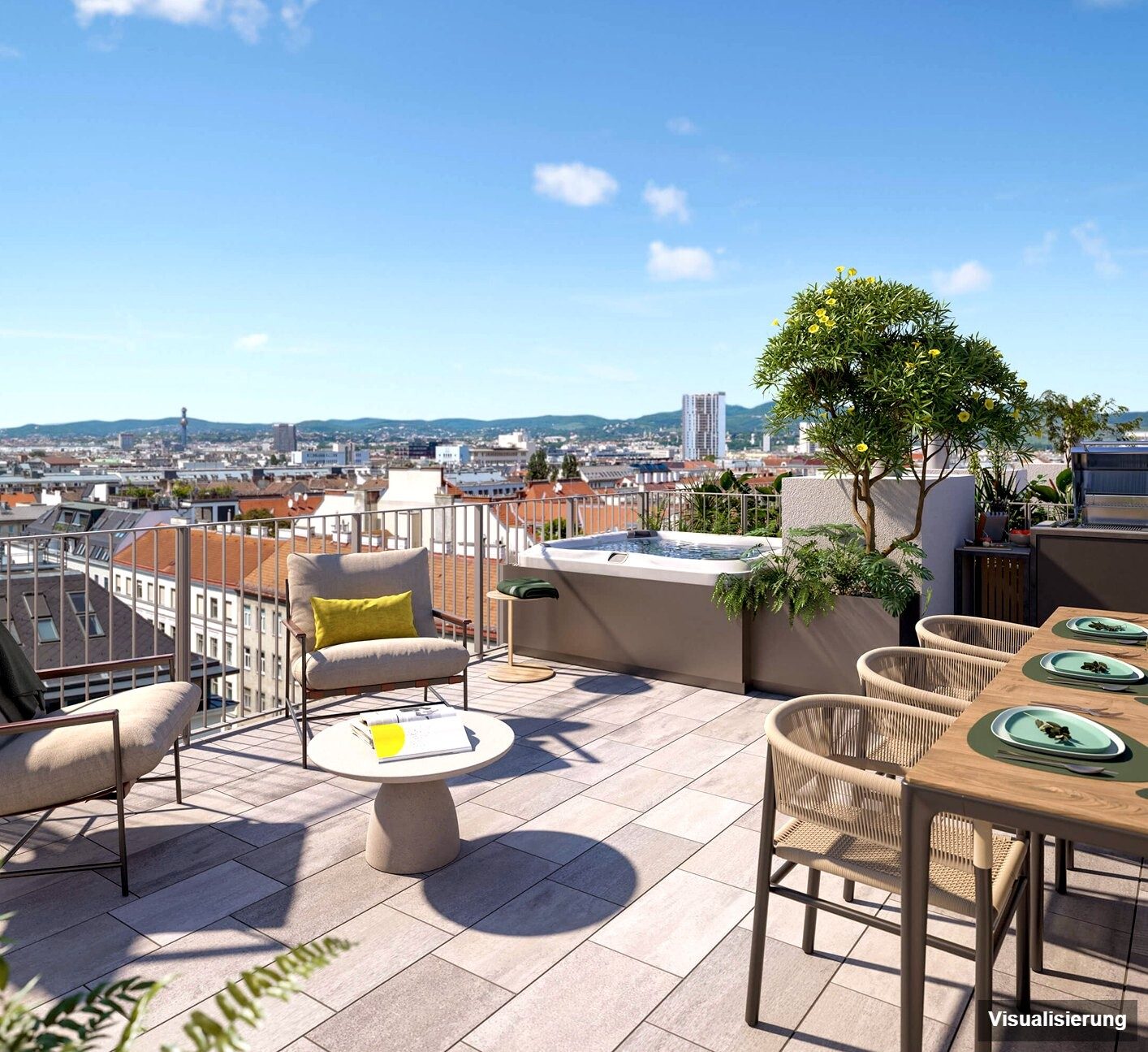 Visualisierung: Wien-Brigittenau · Neubau: 2-Zimmer-Anlegerwohnung ca. 38 m² · Traisengasse · provisionsfrei
