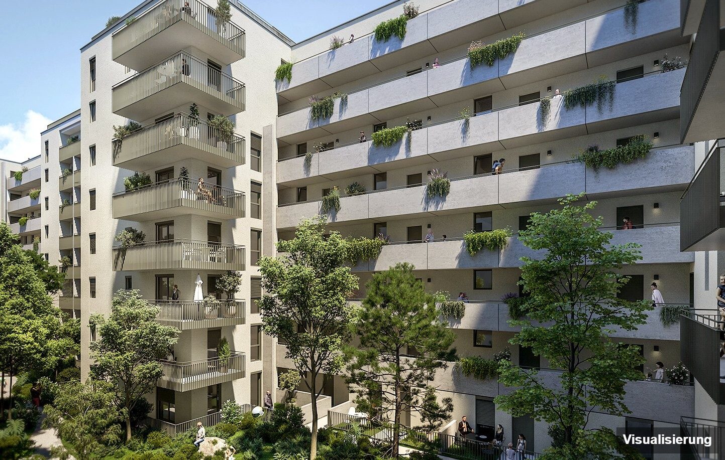 Ansicht Wohnanlage (Visualisierung): Wien-Brigittenau · Neubau: 2-Zimmer-Anlegerwohnung ca. 38 m² · Traisengasse · provisionsfrei