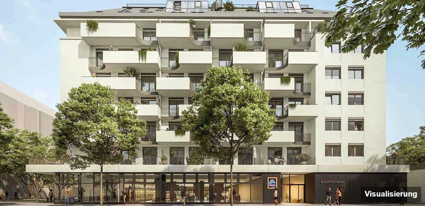 Visualisierung: Wien-Brigittenau · Neubau: 2-Zimmer-Anlegerwohnung ca. 52 m² · Traisengasse · provisionsfrei