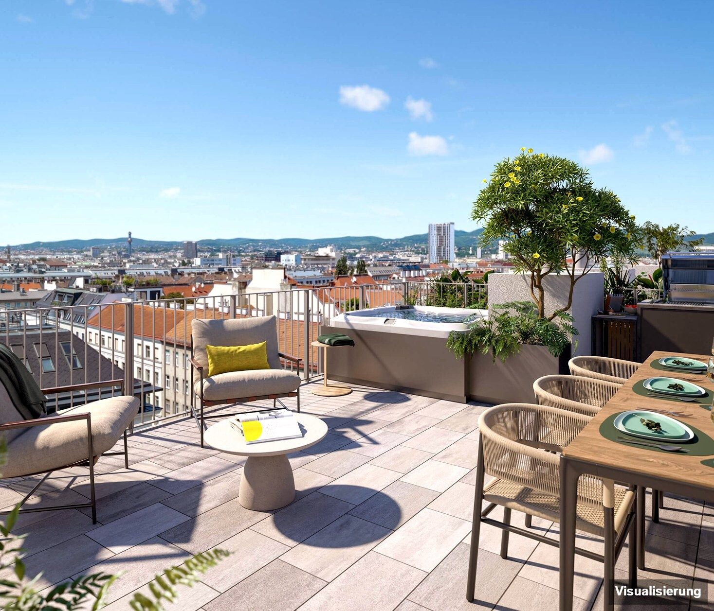 Visualisierung: Wien-Brigittenau · Neubau: 2-Zimmer-Anlegerwohnung ca. 43 m² · Traisengasse · provisionsfrei