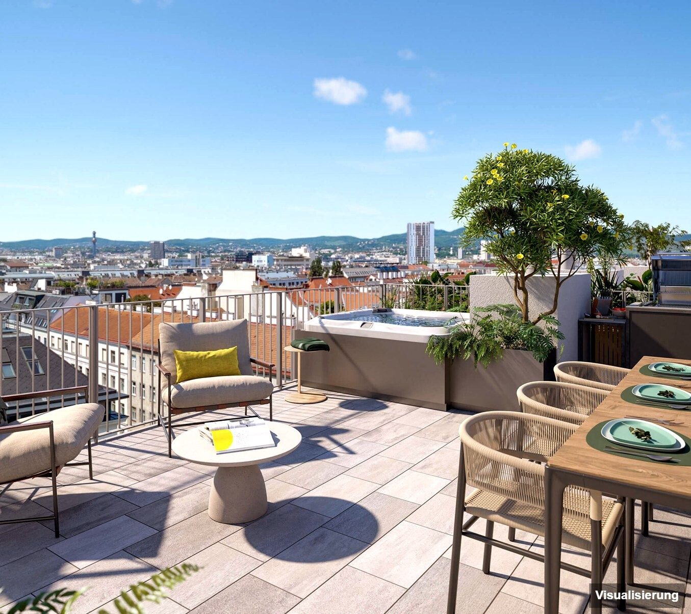 Visualisierung: Wien-Brigittenau · Neubau: 3-Zimmer-Anlegerwohnung ca. 90 m² · Traisengasse · provisionsfrei