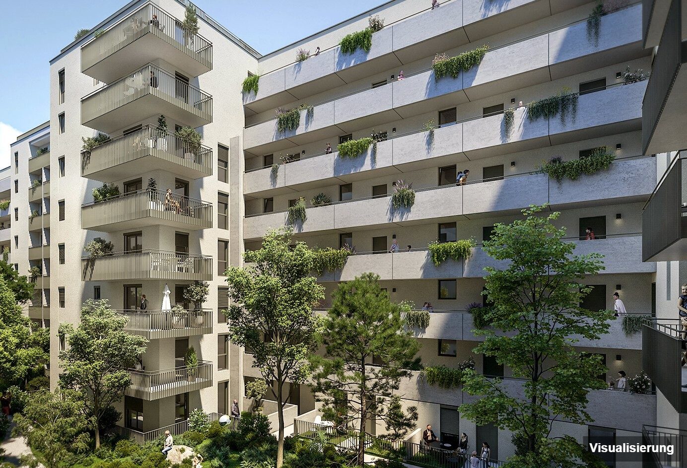 Ansicht Wohnanlage (Visualisierung): Wien-Brigittenau · Neubau: 4-Zimmer-Anlegerwohnung ca. 113 m² · Traisengasse · provisionsfrei