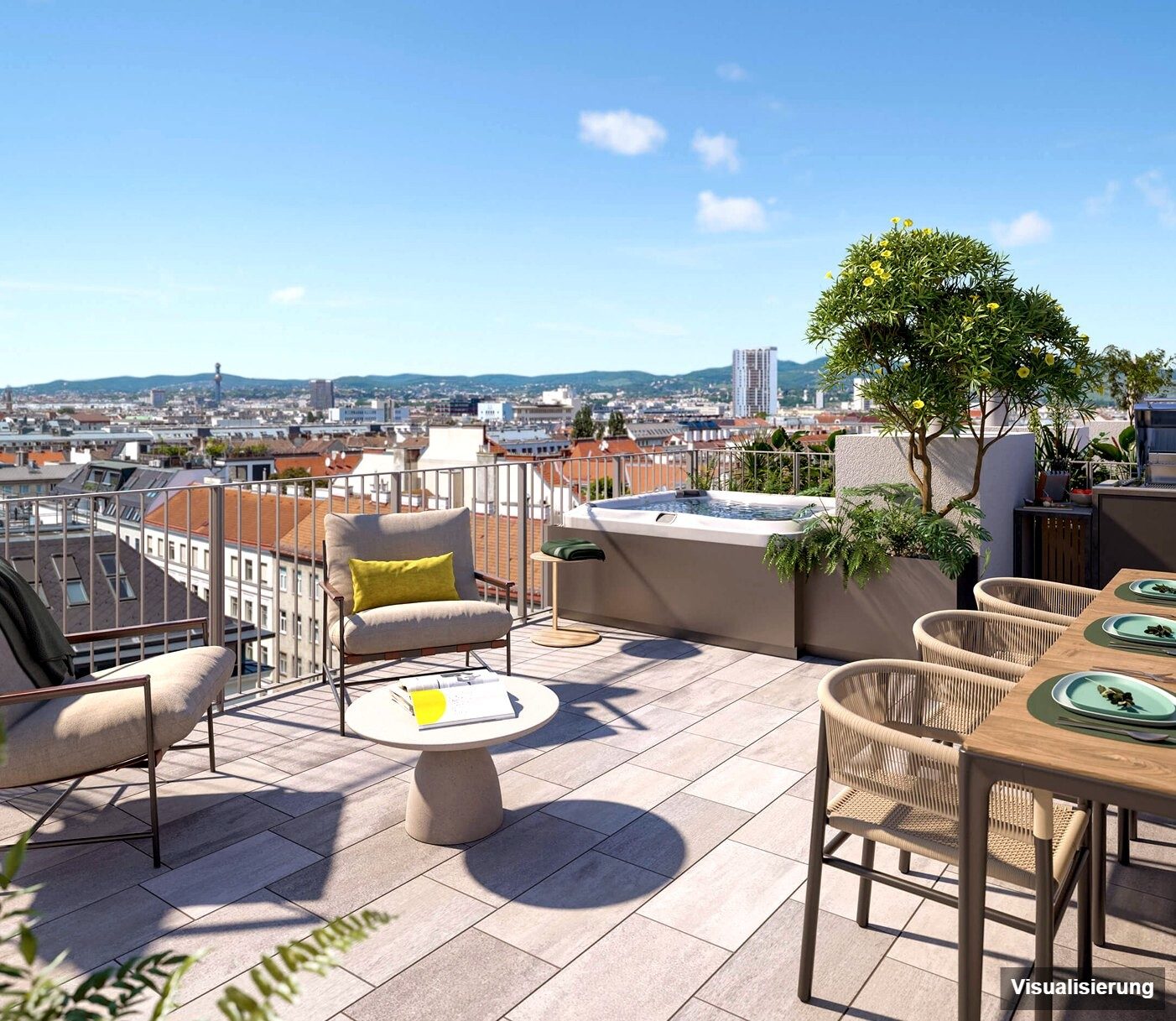 Visualisierung: Wien-Brigittenau · Neubau: 2-Zimmer-Anlegerwohnung ca. 45 m² · Traisengasse · provisionsfrei