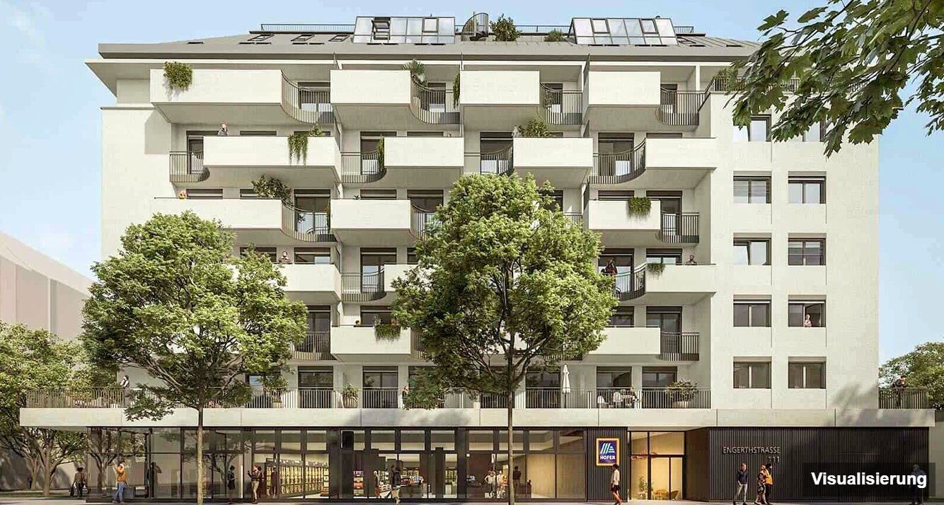Ansicht Wohnanlage (Visualisierung): RESERVIERT · Wien-Brigittenau · Neubau: 4-Zimmer-Anlegerwohnung ca. 80 m² · Traisengasse · provisionsfrei