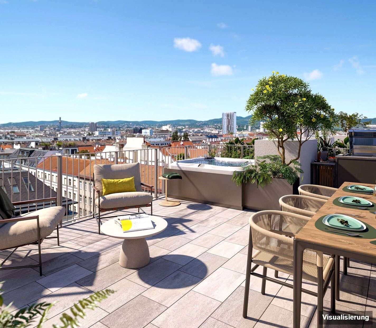 Visualisierung: Wien-Brigittenau · Neubau: 2-Zimmer-Anlegerwohnung ca. 42 m² · Traisengasse · provisionsfrei