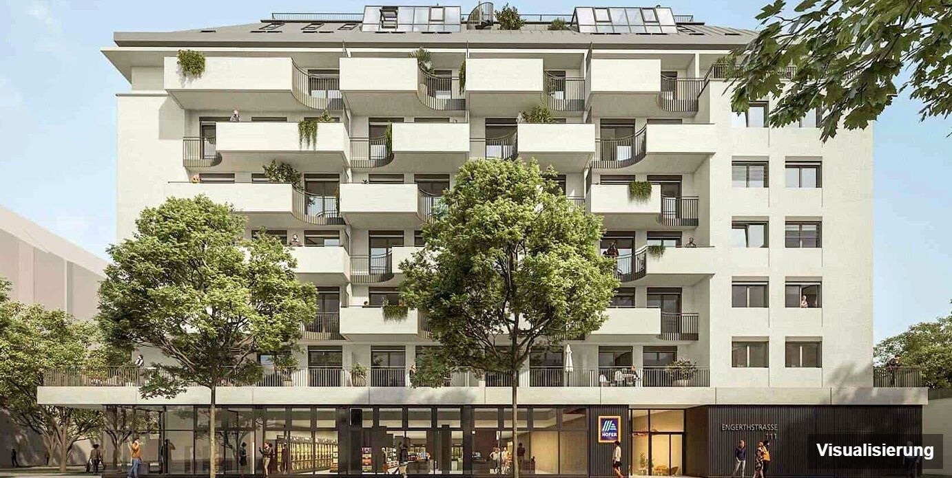 Visualisierung: Wien-Brigittenau · Neubau: 2-Zimmer-Anlegerwohnung ca. 46 m² · Traisengasse · provisionsfrei