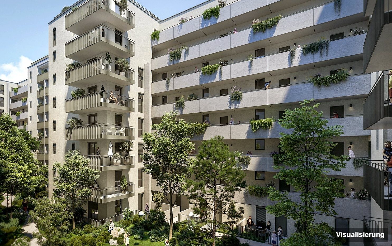 Ansicht Wohnanlage (Visualisierung): RESERVIERT · Wien-Brigittenau · Neubau: 2-Zimmer-Anlegerwohnung ca. 42 m² · Traisengasse · provisionsfrei